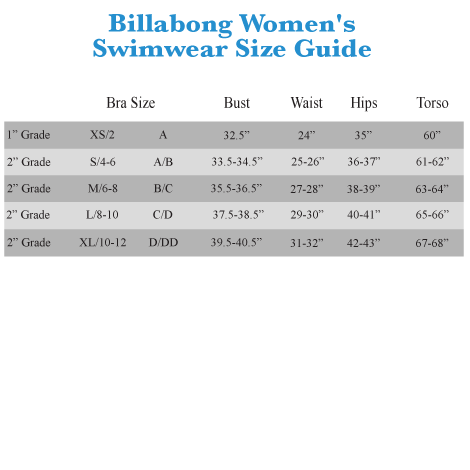 Billabong Board Shorts Size Chart